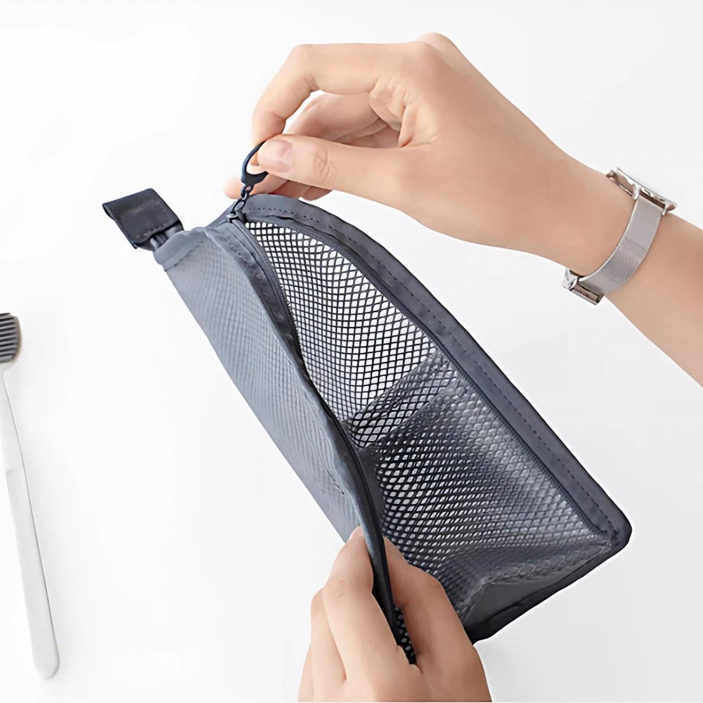 Standing Mesh Toiletry Bag Portable EVA Travel Foldable Toothbrush Cosmetic Organizer Women Bathroom Storage Pouch Сумка
