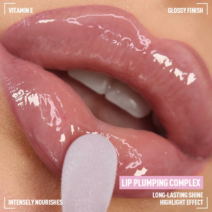 Glitter Plumping Lip Gloss Jelly Strawberry Moisturizer Fruit Lip Oil Transparent Fullness Lip Tint Gel Soft Tube Makeup LipCare