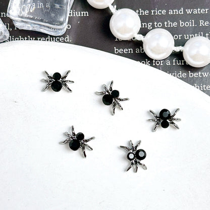 20PCS Multiple Style Alloy Skull Spider Nail Art Charms New Creative Glass Diamond Bat Halloween Nail Decorations for DIY Nails