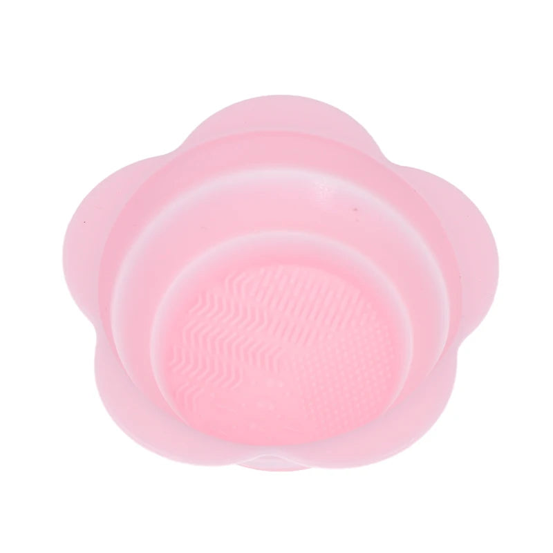 Silicone Makeup Brush Cleaner Folding Powder Puff Cleaning Bowl Eyeshadow Brushes Washing Soft Mat Beauty Tools Scrubber Box