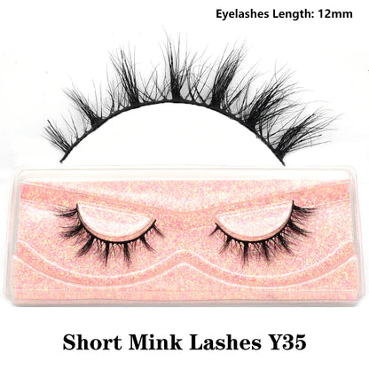 Half Lashes Mink Eyelashes Fluffy Soft False Eyelashes Wispy Cross Mink Eye Lashes Natural Short Mink Eyelash Extension Makeup