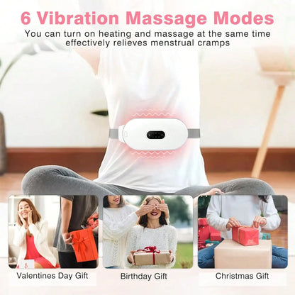 Heating Pads, Period Cramp Massager Portable Cordless Heating Pad With 6 Heat Levels And 6 Massage Modes For Back Pain Relief Menstrual Heating Pad