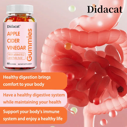 Apple Cider Vinegar Gummies - Detox Cleanse, Fat Burner, Weight Management, Digestion & Metabolism Support, Relieves Bloating