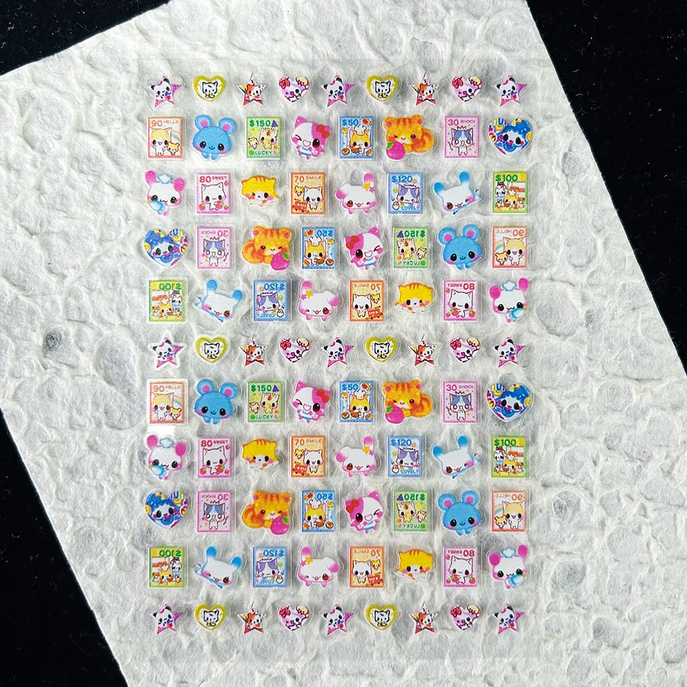 Cute Y2k Stytle Pvc Ancient Small Animals Adhesive Stickers Nail Art Waterproof Diy Charms Loptop Phone Case Scrapbook Sticker