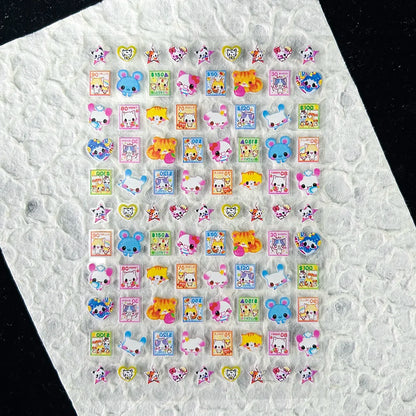 Cute Y2k Stytle Pvc Ancient Small Animals Adhesive Stickers Nail Art Waterproof Diy Charms Loptop Phone Case Scrapbook Sticker