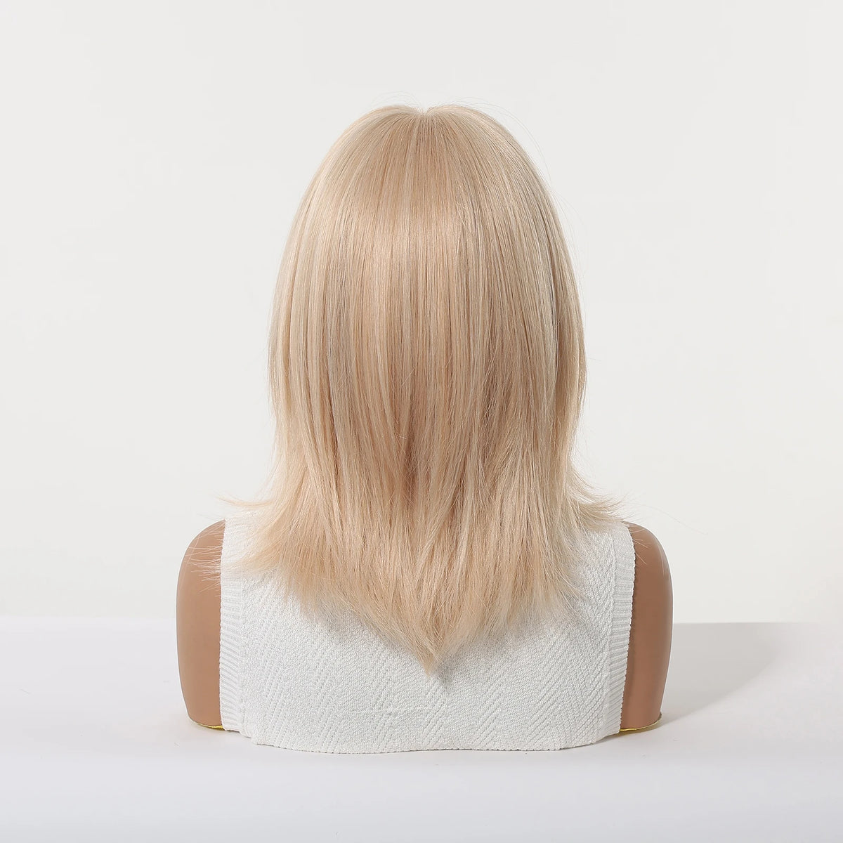 Short Light Pink Wave Synthetic Wigs with Bangs Rose Gold Lolita Natural Hair Wigs for Women Cosplay Daily Party Heat Resistant