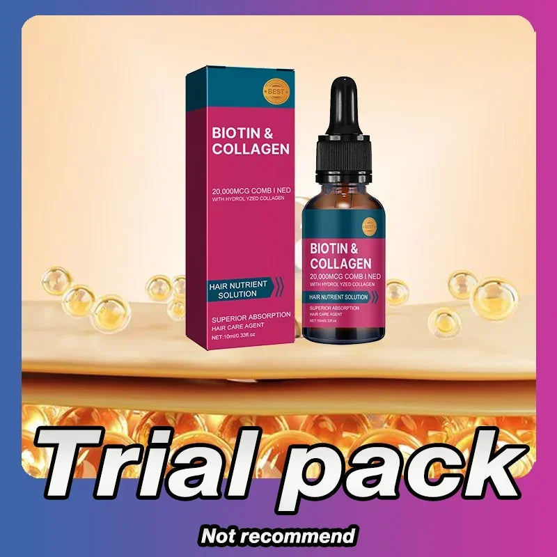 Biotin Collagen Hair Care Essential Oil, Moisturizes Tangled and Rough Hair Texture. Repair Damage Hair Care Serum