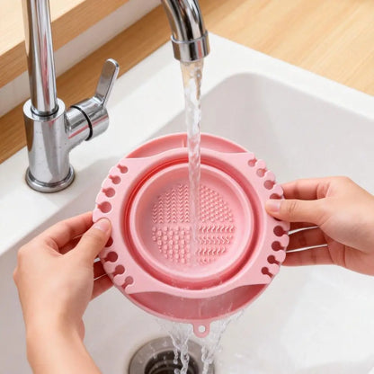 Silicone Material Makeup Brush Cleaning Bowl Egg Shape Dry Cleaning Design Brush Cleaning Tool Reusable Multifunctional