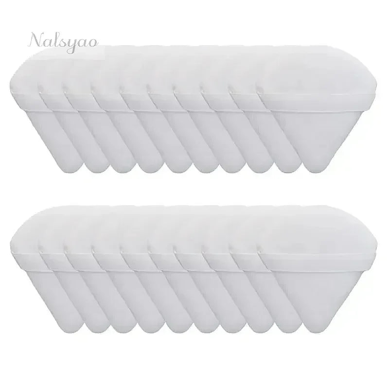 2/5/10/20Pcs Triangle Velvet Powder Puff Mini Face Makeup Sponge Washable Lightweight Cosmetics