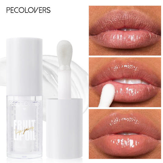 Glitter Plumping Lip Gloss Jelly Strawberry Moisturizer Fruit Lip Oil Transparent Fullness Lip Tint Gel Soft Tube Makeup LipCare
