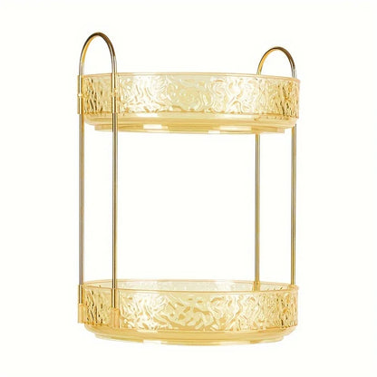 1Pc/Water Ripple Pattern Bedroom Vanity Cosmetic Rotating Storage Rack Box Bathroom Desktop Perfume and Skincare Tray