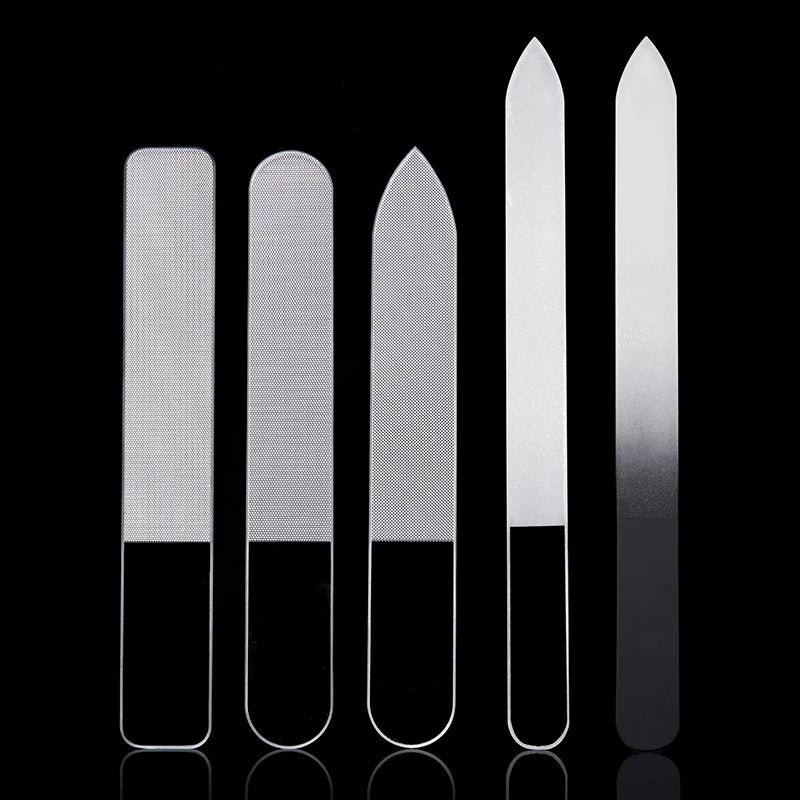 Clear Glass Nail File Buffing Grit Sanding Polishing Grinding Manicure Nail Art Tools Set Professional Glass Nano Nail Saw