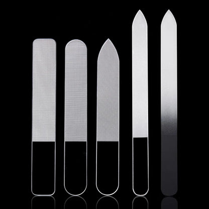 Clear Glass Nail File Buffing Grit Sanding Polishing Grinding Manicure Nail Art Tools Set Professional Glass Nano Nail Saw