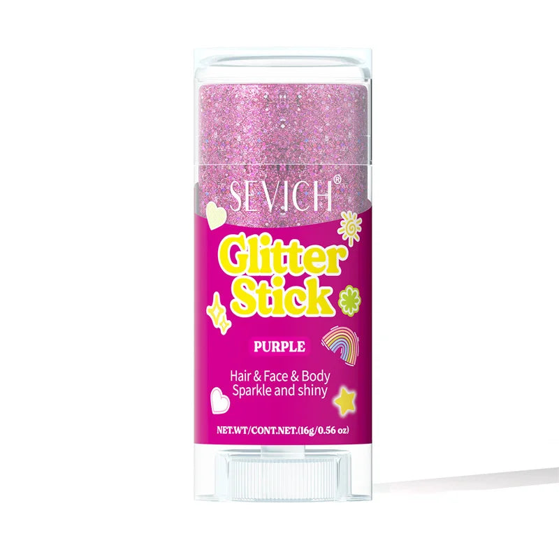 Sparkling Sequins Glitter Gel Stick 8 Colors Sequin Body Glitter Cosmetic Stick Hair Glitter Stick Festival Makeup for Christmas