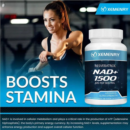 NAD+ Supplements - with Resveratrol - Natural Energy Supplement, Support Cell Health, Anti-aging, Enhance ImmunitySupplements