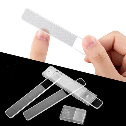 Clear Glass Nail File Buffing Grit Sanding Polishing Grinding Manicure Nail Art Tools Set Professional Glass Nano Nail Saw