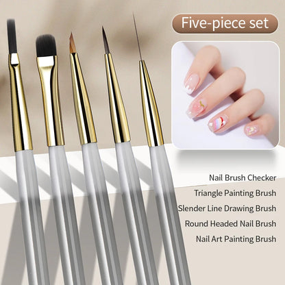 RSNAIL Nail Art Brush Checker Nail Drawing Painting Line Brush Nail Art Tool Acrylic Painting Brushes DIY Design Manicure Tools