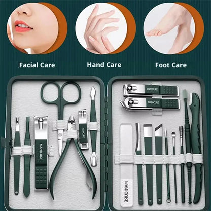 Professional 7-18 Piece Nail Care Kit Stainless Steel Manicure Nail Clippers High Aesthetic Value Portable and Practica Tools