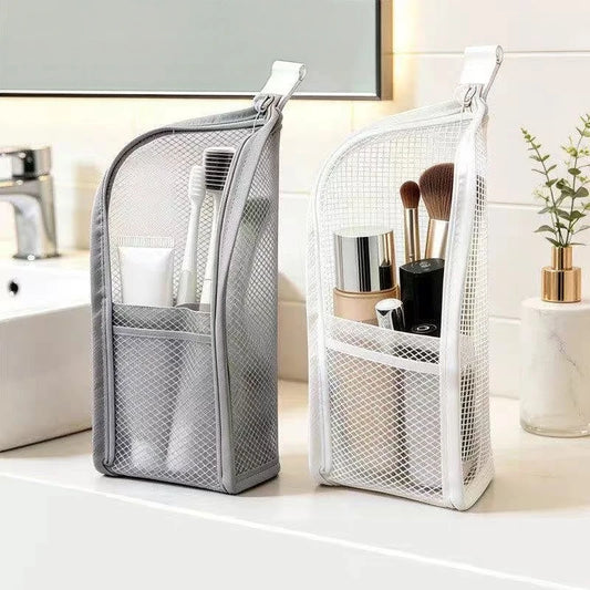 Standing Mesh Toiletry Bag Portable EVA Travel Foldable Toothbrush Cosmetic Organizer Women Bathroom Storage Pouch Сумка