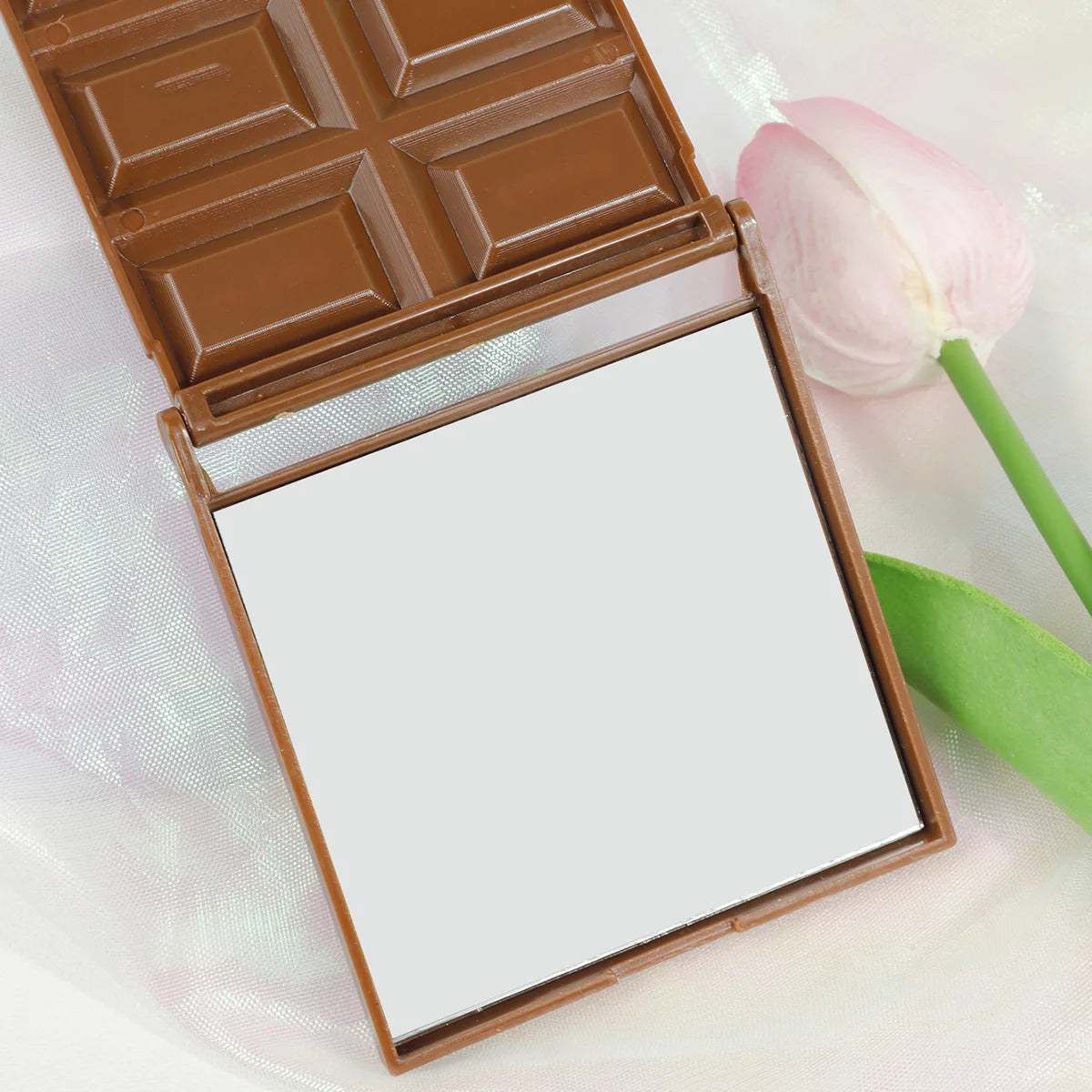 Creative Decorative Chocolate Mirror Square Kawaii Portable Mirror Plastic Chocolate Shaped Vanity Mirror Children