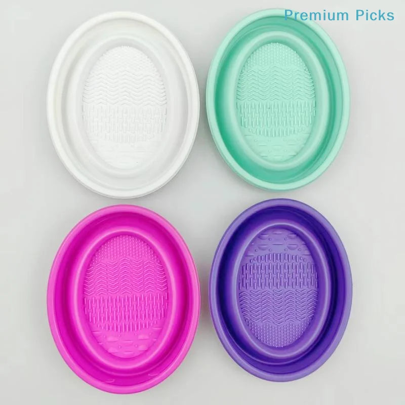 Soft Silicone Makeup Brush Cleaner Folding Powder Puff Cleaning Bowl Eyeshadow Brushes Wash Clean Mat Beauty Tools Scrubber Box