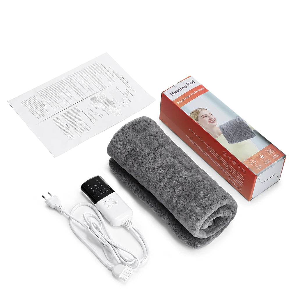 60x30cm Electric Blanket 10 Levels Heating Pad Double Helix Temperature Control Timing Thermal Mat for Office Home Period Cramps