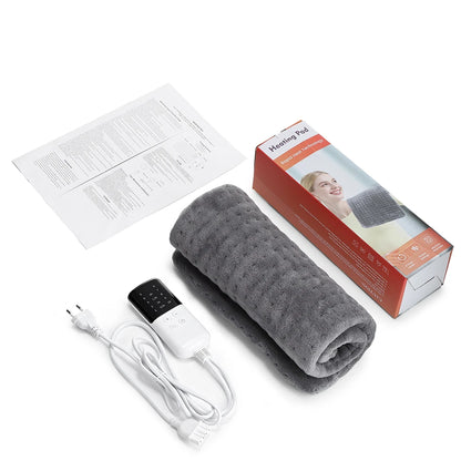 60x30cm Electric Blanket 10 Levels Heating Pad Double Helix Temperature Control Timing Thermal Mat for Office Home Period Cramps