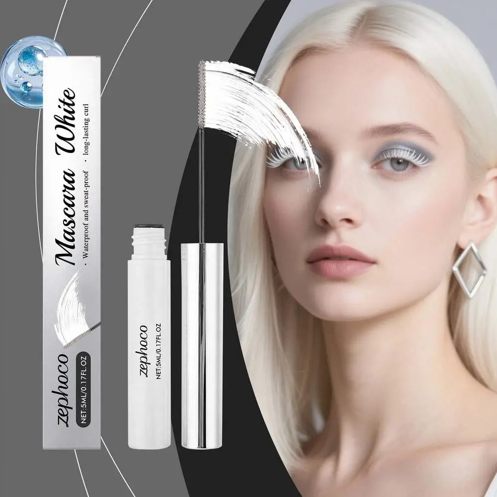 White Mascara Waterproof Fast Dry Eyelashes Curls Extension Festival Make-Up Eyelashes White Mascara