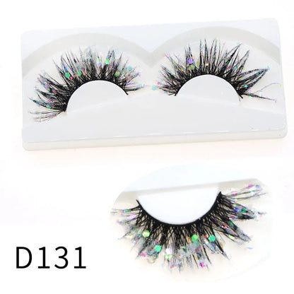 1 Pair Halloween Style Dreamy Sequins Glitter False Eyelashes Whole Strip Fluffy DIY Lashes Cosplay Stage Eye Makeup