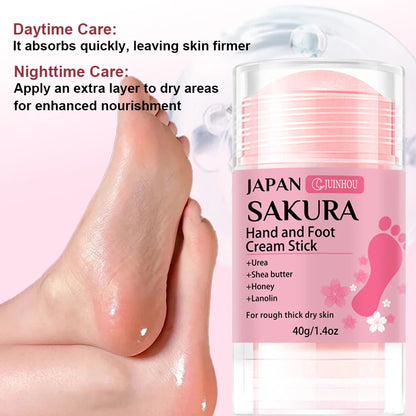 JUINHOU 60% UREA+2% SALICYLIC ACID CHERRY BLOSSOM HAND AND FOOT CREAM STICK Deep Hydration Moisturize Dry Skin Protect Your Heel