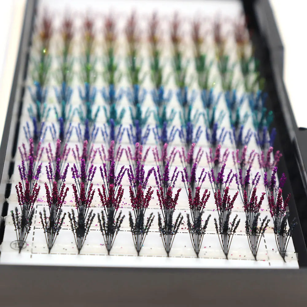 120-Piece Fluorescent/COLORFUL Shiny Dust Eyelashes Lightweight for Halloween Christmas Masquerade Parties Festive Shows