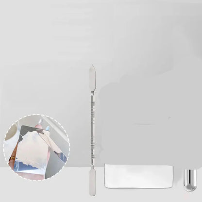 【M】1Set Foundation Brush Mixing Palette Stainless Steel Mixer Palette With Spatula Lipstick Eye Shadow MakeUp Tools