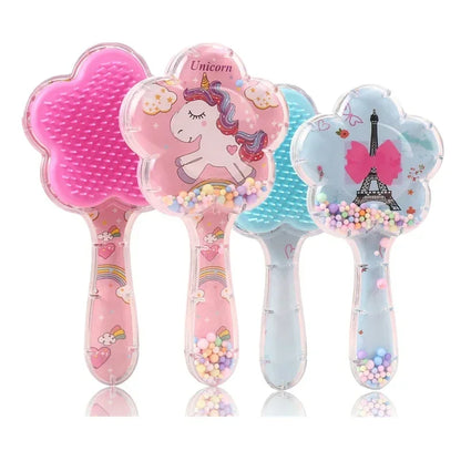 1pc Flower Shape Comb Beauty Makeup Comb with Long Handle for Kids Girls Makeup Hair Brush Children Hairbrush Combs