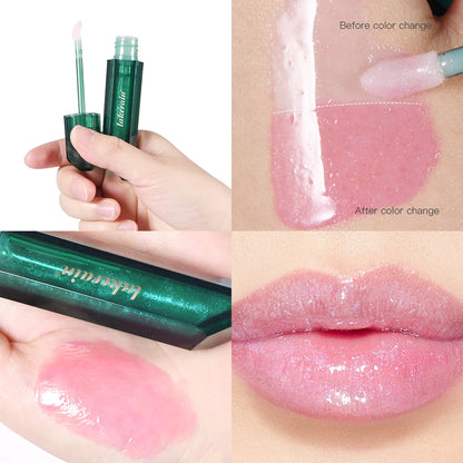 Festive Christmas Makeup Set Chocolate Lip Gloss PH Color Changing Lip Oil Blush Palette High Pigment Hydrating for Holiday Gift