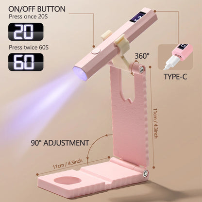 Convenient Handheld Nail Dryer Lamp UV/LED Nail Curing All Gel Polish Nail Art Tool USB Rechargeabl Quick Dry Nail Lamp