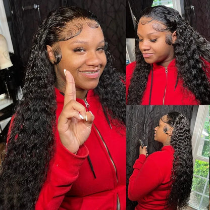 250% Loose Deep Wave 13x6 HD Lace Frontal Wig Brazilian 30 34 Inch Transparent 13x4 Curly Lace Frontal Human Hair Wigs For Women
