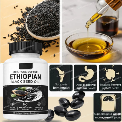 Black Seed Oil Supplement Potent Antioxidant for Immune Support & Digestive Health,Soote Joint &Skin Care