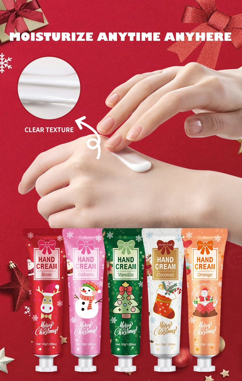 30PCS/Box Christmas Gift Box, Hand Cream in Bulk, Smooth Hand Skin, Christmas Cards and Gift Gauze Bags, Gifts for Women