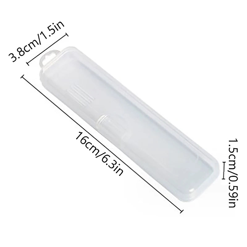 Portable Makeup Brush Organizer Eyebrow Pencil Tableware Chopsticks Transparent With Cover Storage Box Kitchen Accessories