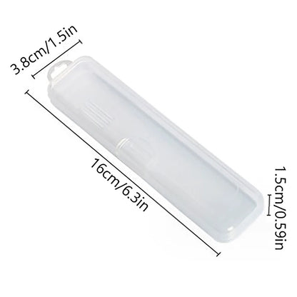 Portable Makeup Brush Organizer Eyebrow Pencil Tableware Chopsticks Transparent With Cover Storage Box Kitchen Accessories