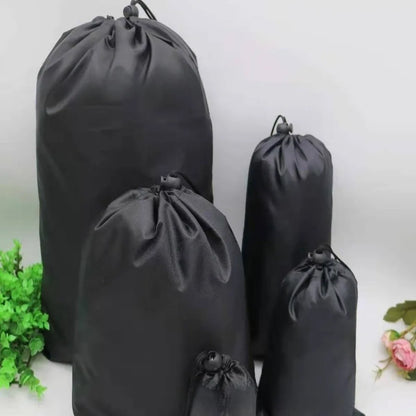 New Drawst Closure Drawstring Storage Pouch Portable Nylon Drawstring Bags Waterproof Black Makeup Bags Lipstick Storage