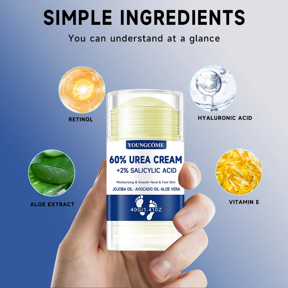 YOUNGCOME 60% Urea Foot Cream + 2% Salicylic Acid Intensive Hydrating Foot And Hand Care Moisturizing Foot Cream And Hand Cream