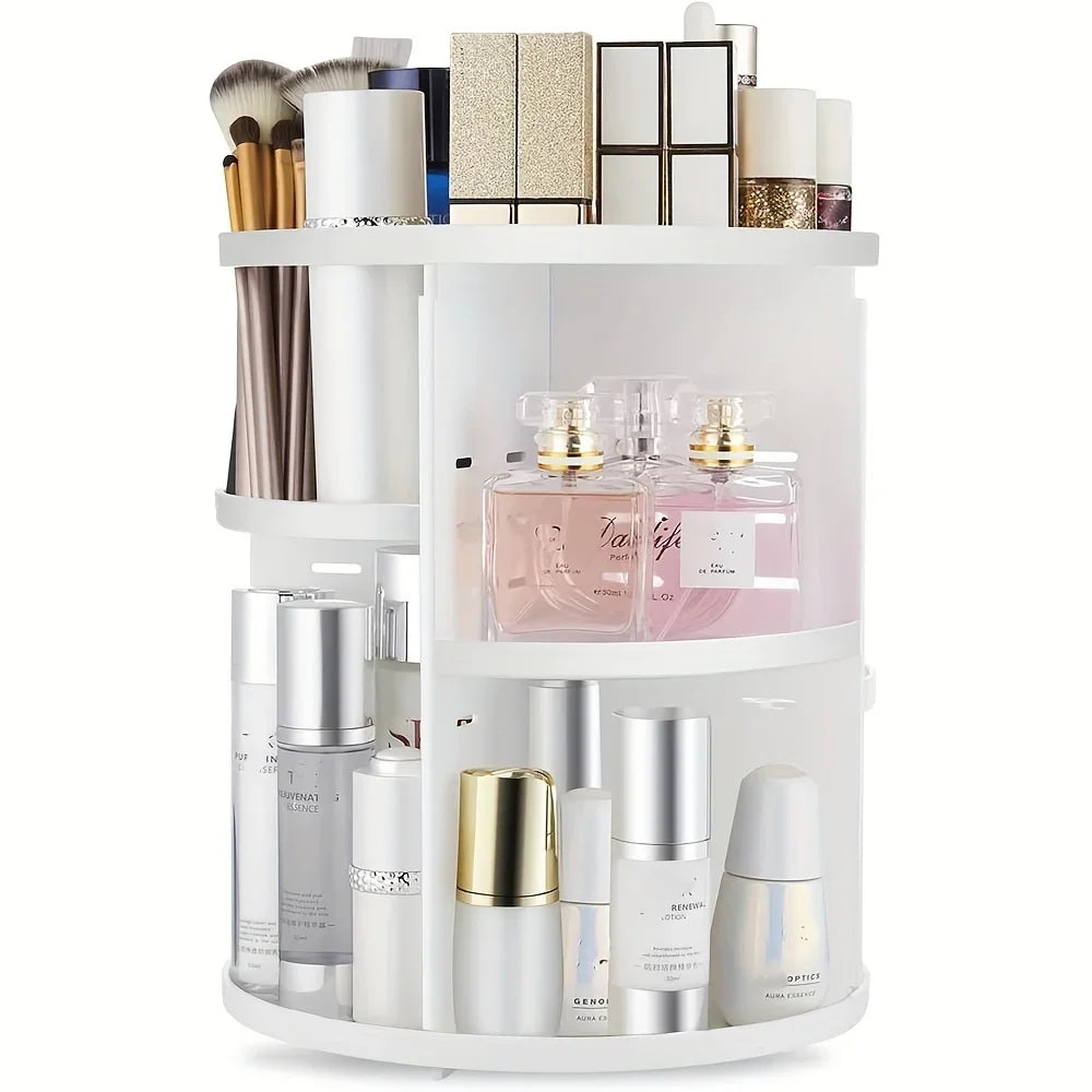 360 Rotating Acrylic Cosmetic Organizer Transparent Multi-Layer Large Capacity Makeup Storage for Vanity Bathroom Desktop