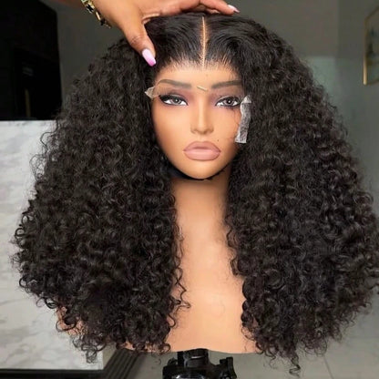 250 Density Jerry Curly Human Hair Wig 360 HD Transparent Lace  Curly Wigs 36 Inches Preplucked