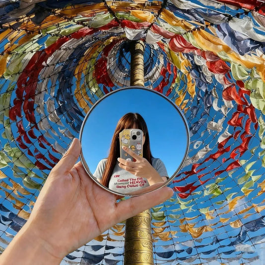Round Convex Mirror Travel Selfie Photo Props High-definition Mirror Portable Makeup Mirror Handheld Photography Mirrors