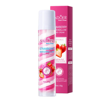 Vanilla Strawberry Marshmallow Hand Cream, 60g Long-lasting Moisturizing with Multiple Fragrances, Nourishes Dry Skin