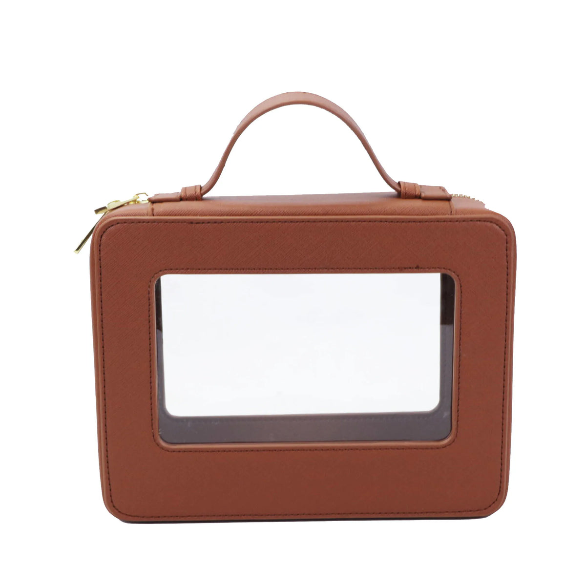 Custom Genuine Leather Travel Cosmetic Bag Set Colorful Classic Saffiano Portable Travel Clear PVC Cosmetic Bag TPU Wash Bag