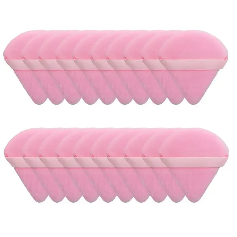 2/5/10/20Pcs Triangle Velvet Powder Puff Mini Face Makeup Sponge Washable Lightweight Cosmetics