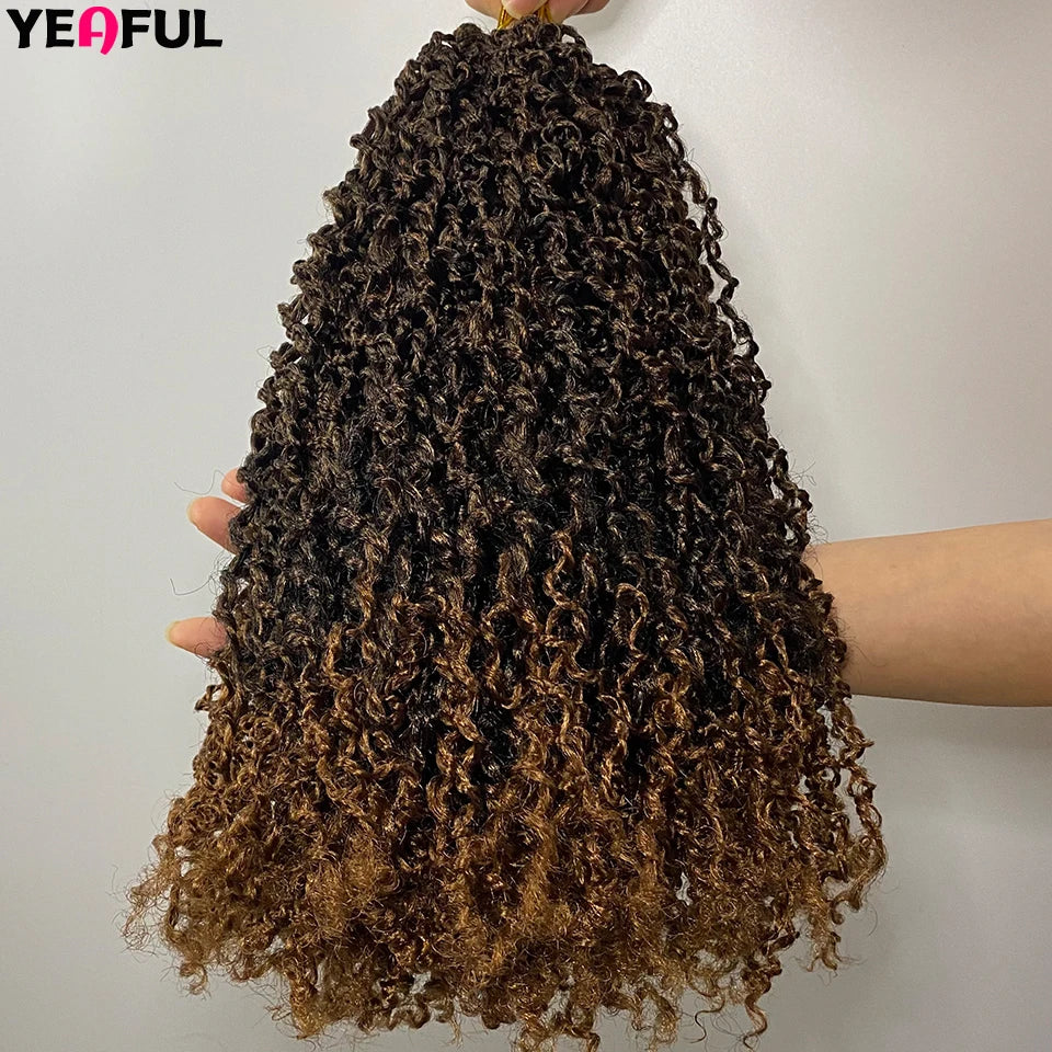 1-6 Packs Yanky Twist Crochet Hair 12"Pre-twisted Natural Black Kinky Mini Spring Twist Small Curly Senegalese Twist Hair Braids