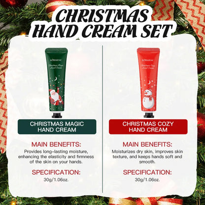 6PCS/Box Christmas gift box, lip balm hand Foot cream set, deeply hydrating lip moisturizer, lip color brighten, gift to women